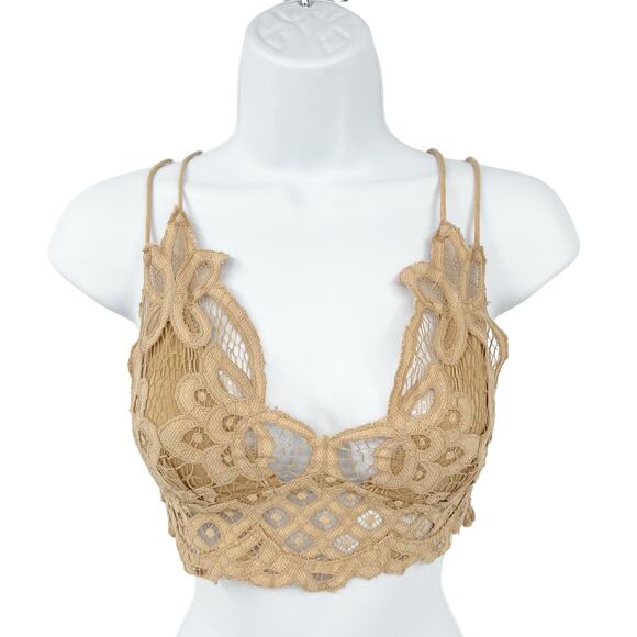 Free People FP One Womens‎ Boho Summer Adella Lace Bralette Cropped Top Size S - Picture 3 of 6